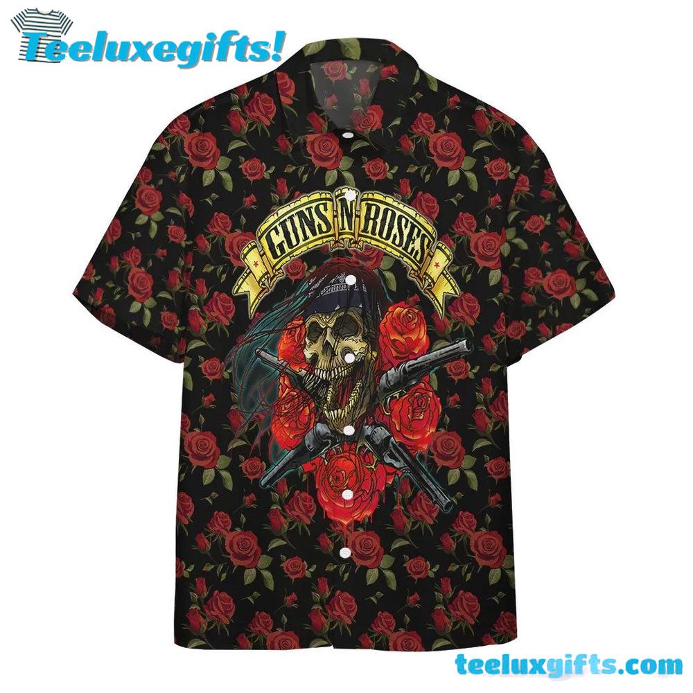 3D Skulls With Guns And Roses Summer Aloha Hawaiian Shirt