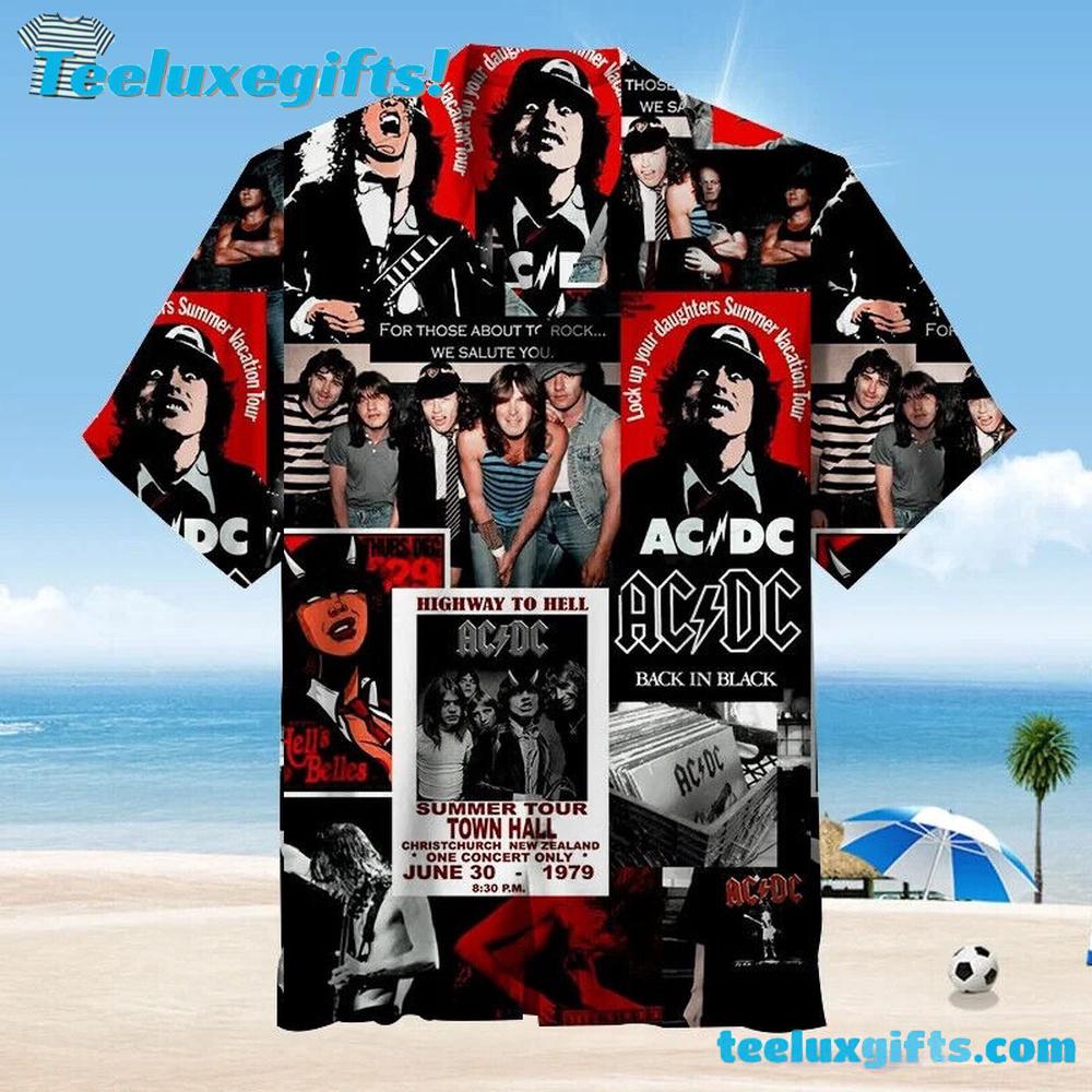 AC DC Album Collage Summer Aloha Hawaiian Shirt