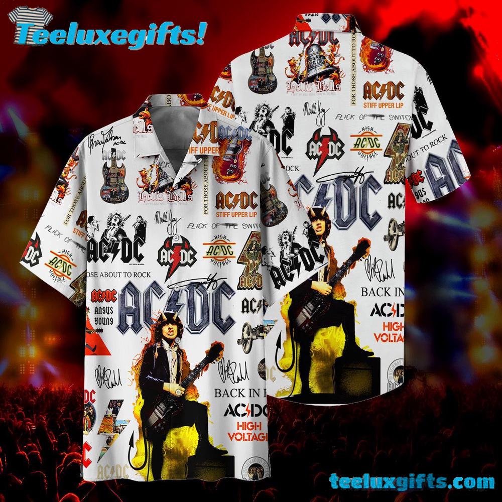 ACDC Band Collage Summer Aloha Hawaiian Shirt