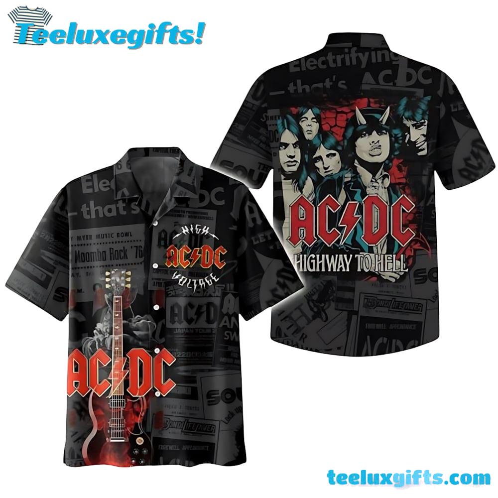 ACDC Hard Rock High Voltage Summer Aloha Hawaiian Shirt