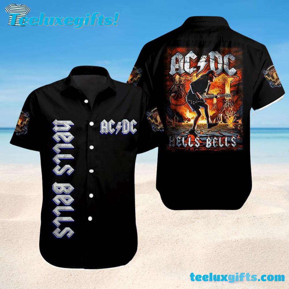 ACDC Hells Bells Inferno Summer Aloha Hawaiian Shirt