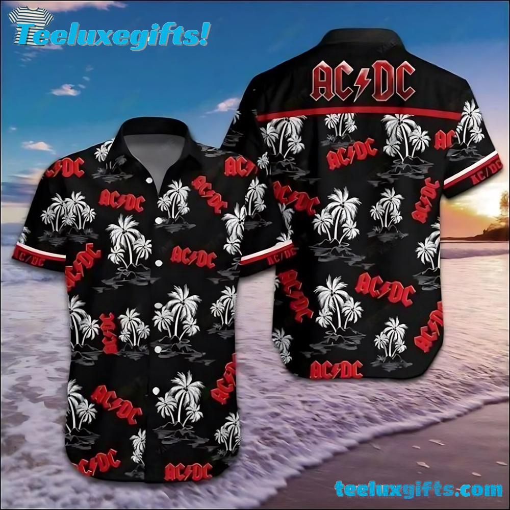 ACDC Island Thunder Black Summer Aloha Hawaiian Shirt