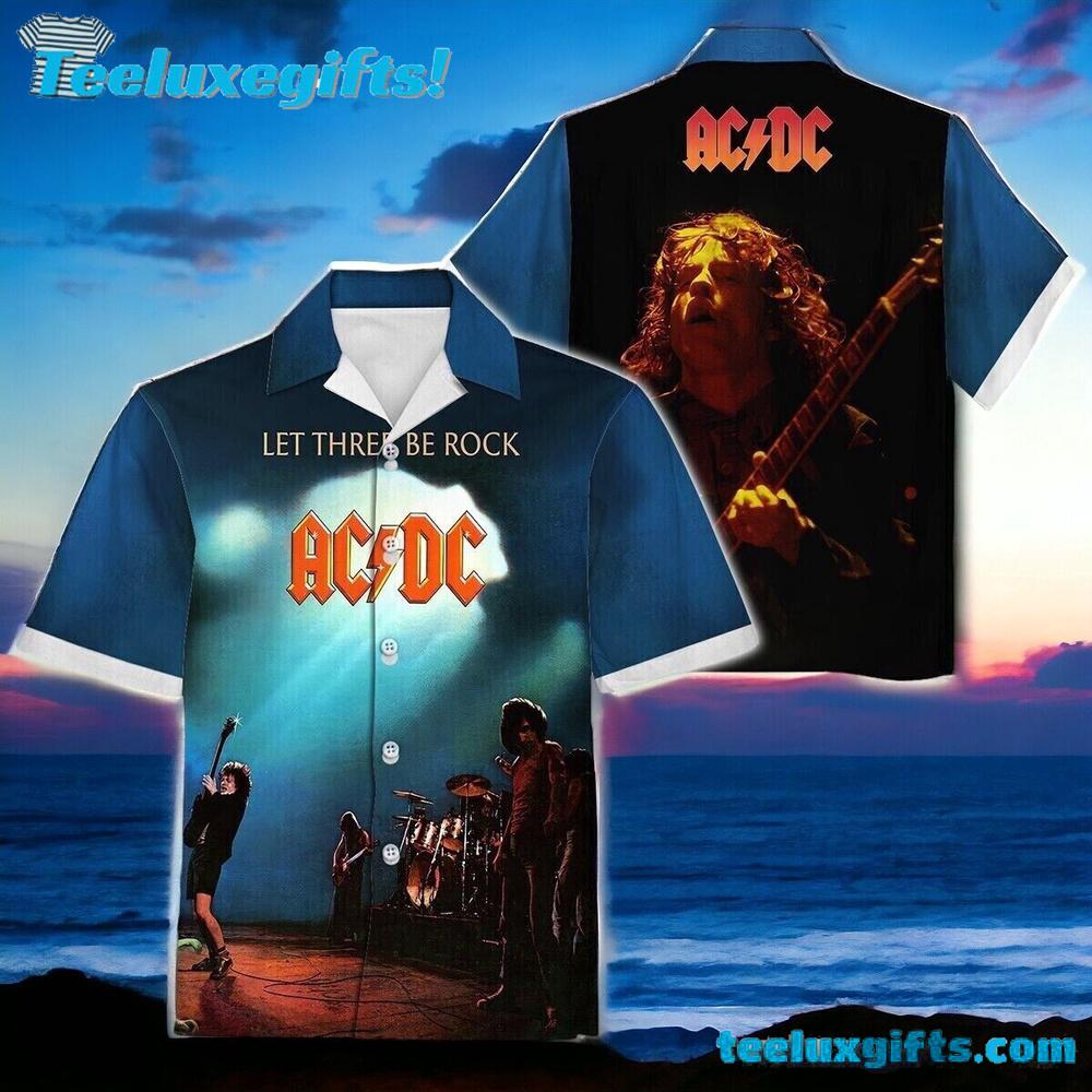 ACDC Let There Be Rock Summer Aloha Hawaiian Shirt