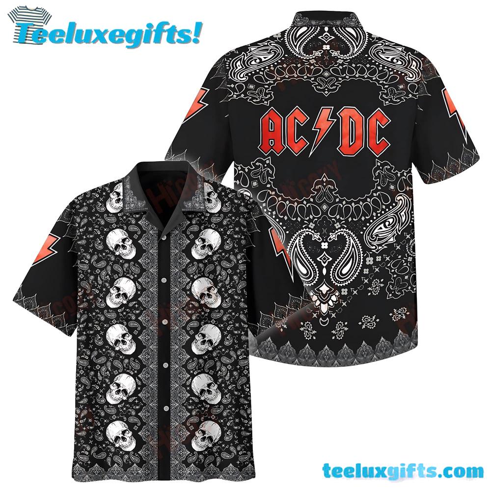 ACDC Merch Album's Name Rock Band Art Summer Aloha Hawaiian Shirt