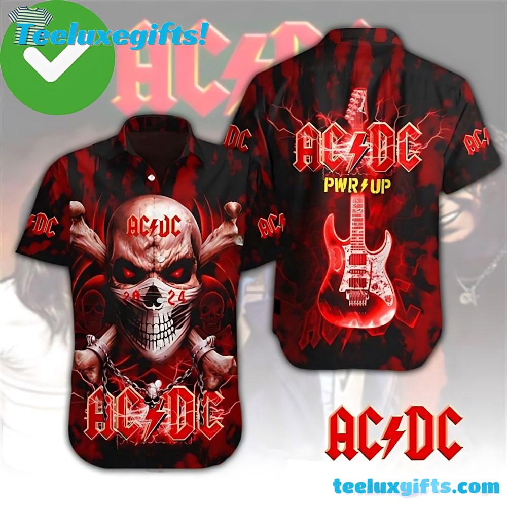 ACDC Merch Art Flowers Pattern Summer Aloha Hawaiian Shirt