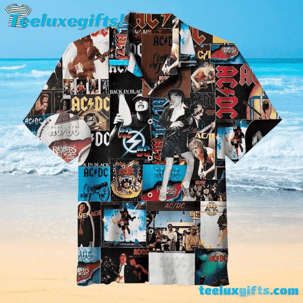 ACDC Music Graphic Collage Hawaiian Shirt