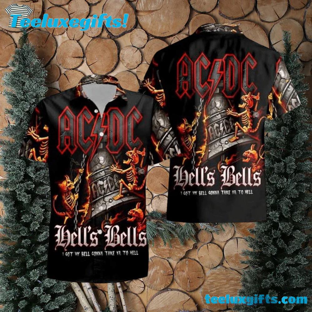 ACDC Music Lover I Got My Bell Gonna Take Ya To Hell Hawaiian Shirt