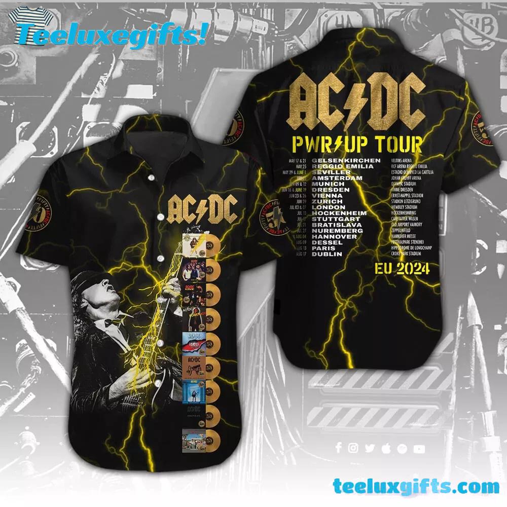 ACDC Pwr Up World Tour 2024 Rock Band Summer Summer Aloha Hawaiian Shirt