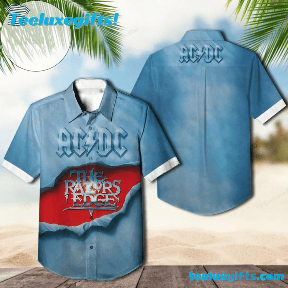 ACDC Razor's Edge Denim Summer Aloha Hawaiian Shirt