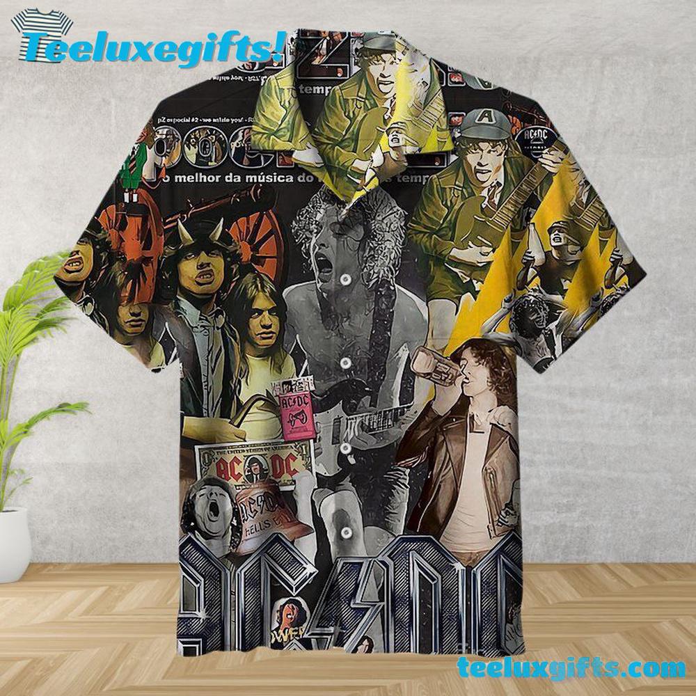 ACDC Skull Bandana Summer Aloha Hawaiian Shirt