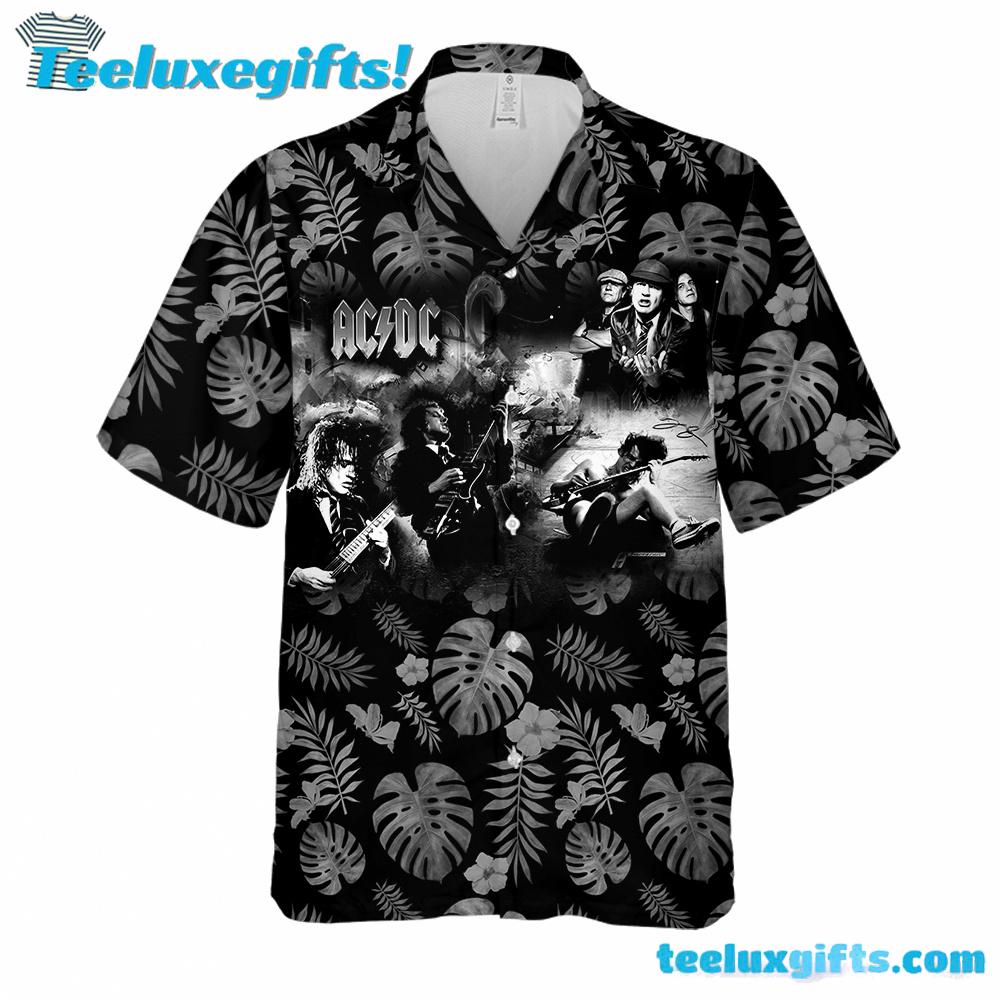 ACDC Tropical Legends Art Flowers Pattern Summer Aloha Hawaiian Shirt
