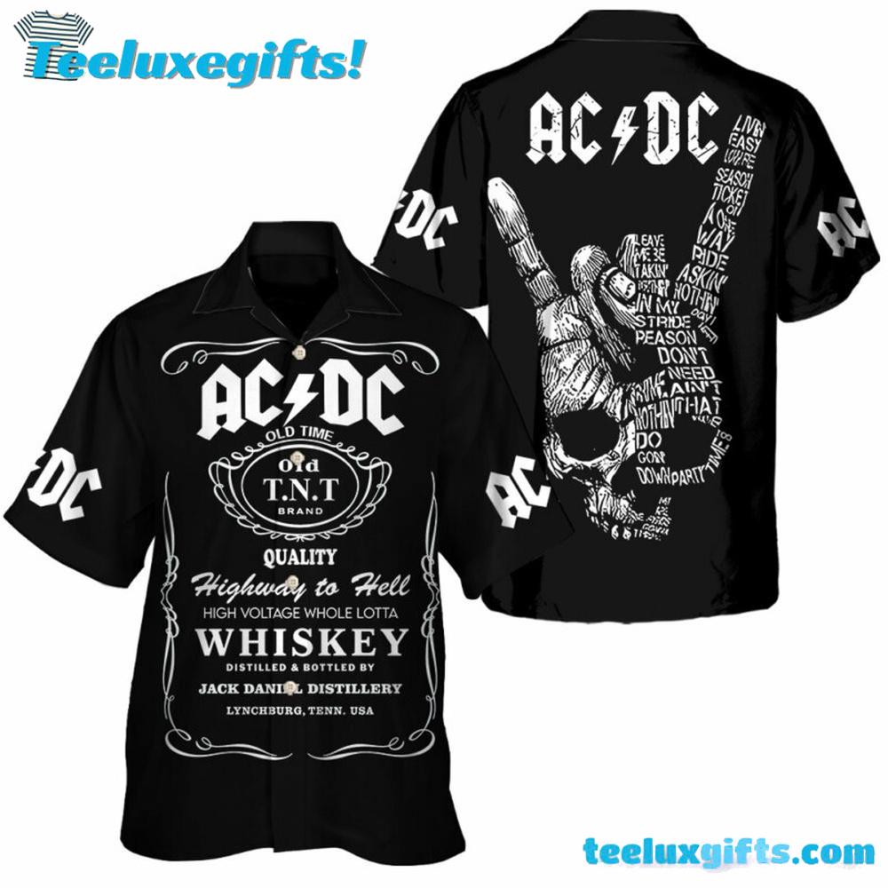 ACDC Whiskey Rock Summer Aloha Hawaiian Shirt