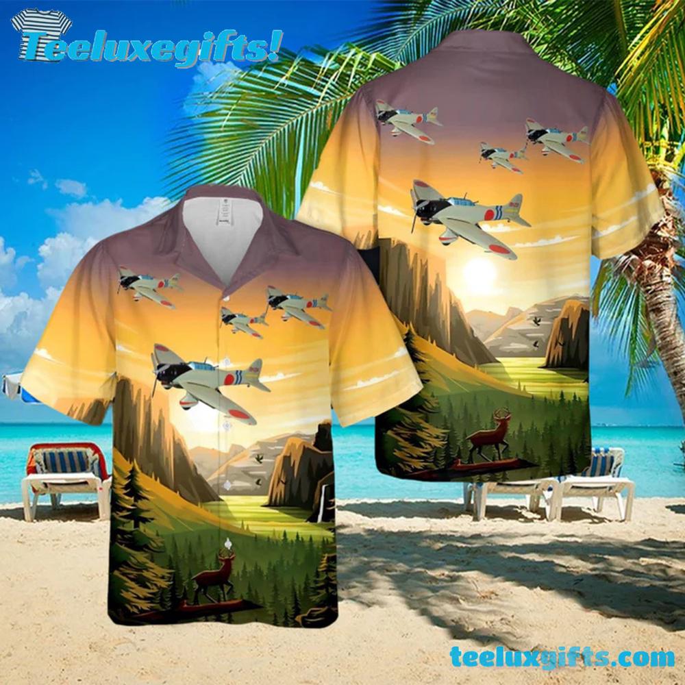 Aichi D3A VAL Japanese WWII dive bomber airplane Hawaiian Shirt
