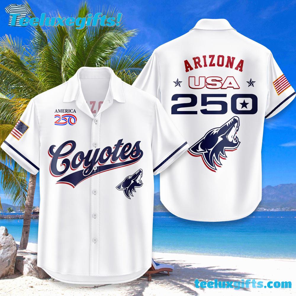 Arizona Coyotes USA Flag 250 Years Of Freedom Hawaiian Shirt