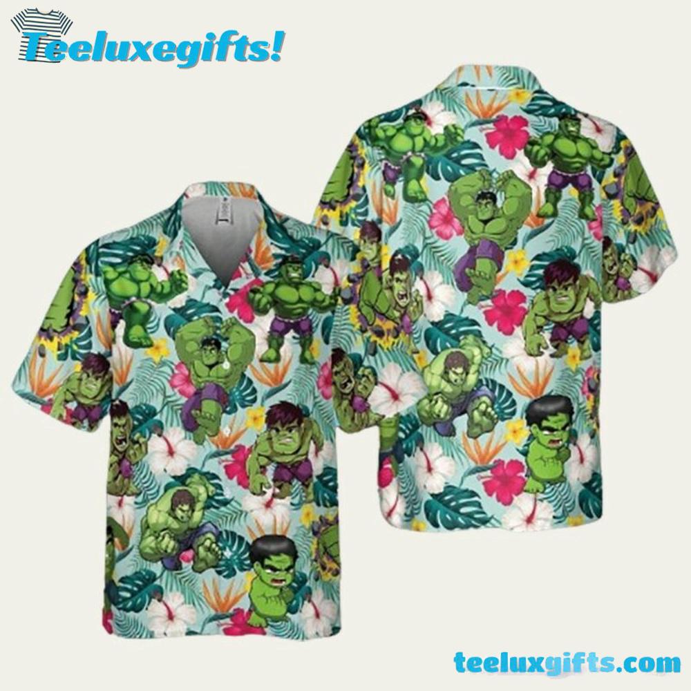 Avengers Marvel Marvel Hulk Pattern Hawaiian Shirt Avengers Marvel Marvel Hulk Pattern Hawaiian Shirt