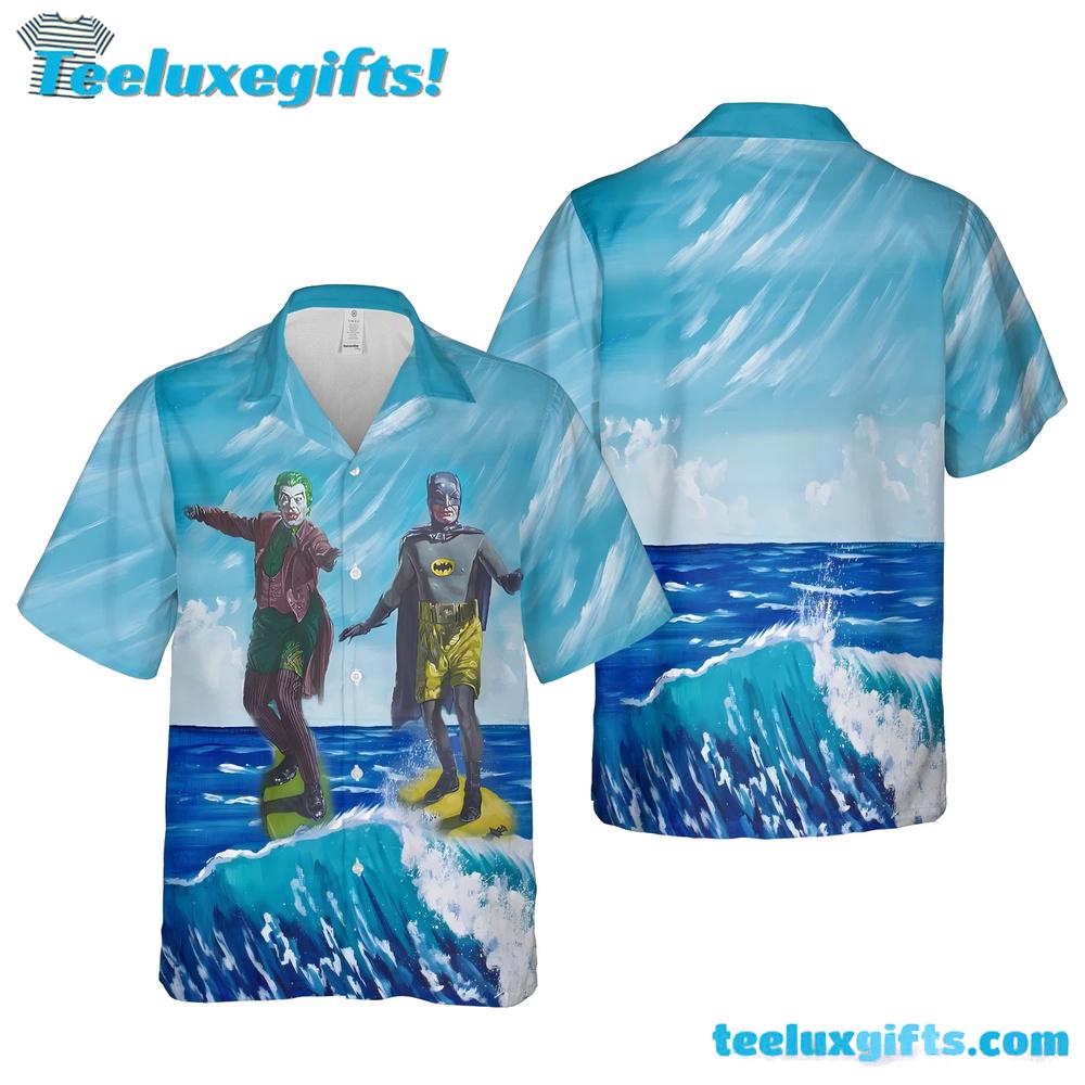 Batman Joker Surfing Hawaiian Shirt Batman Joker Surfing Hawaiian Shirt