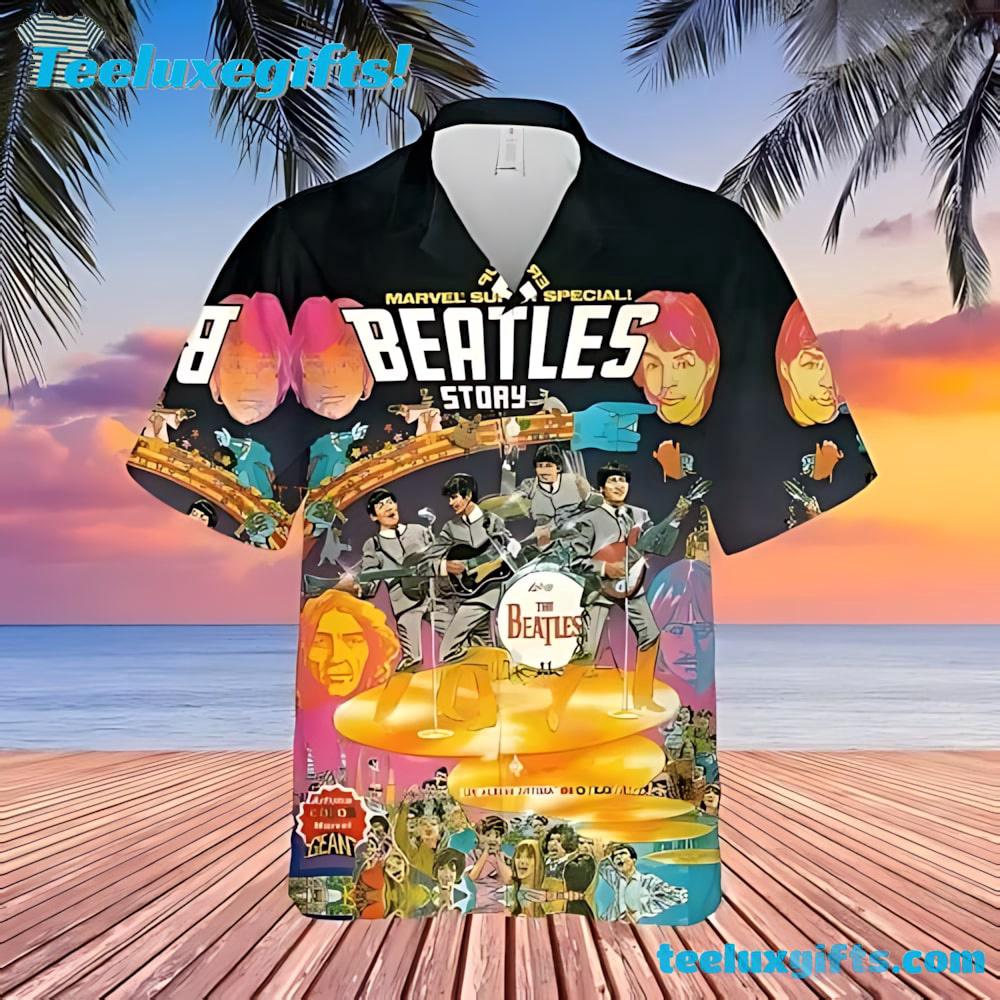 Beatles Comic Book Story Summer Hawaiian Shirt