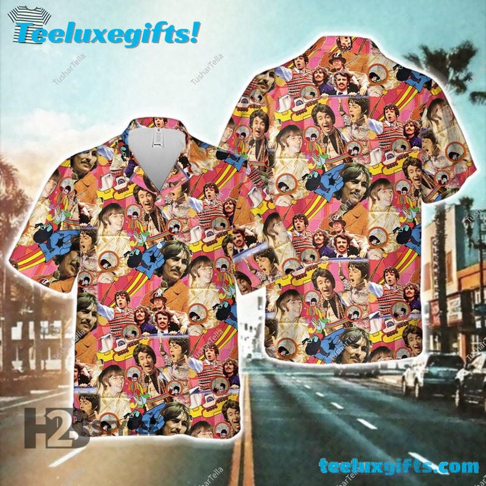 Beatles Icons Collage Hard Rock Summer Hawaiian Shirt