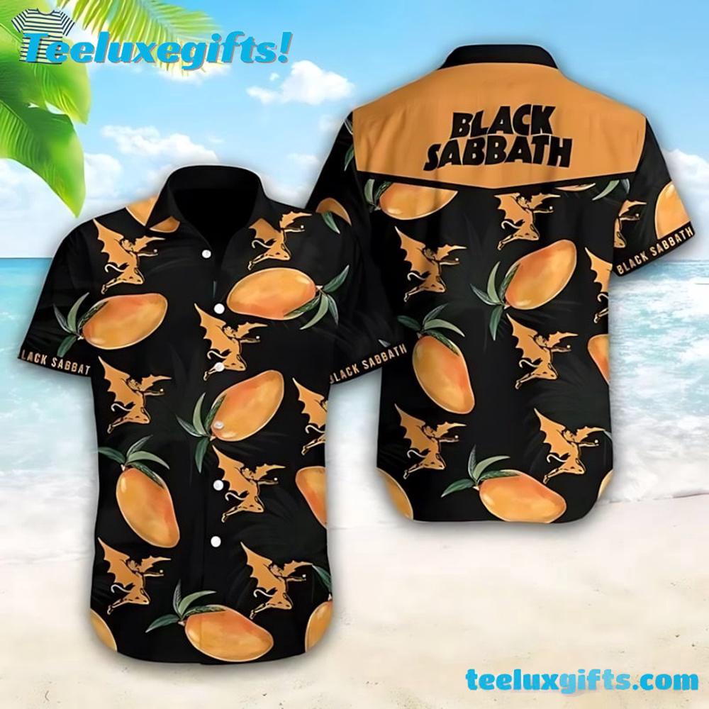 Black Sabbath Tropical Mango Summer Aloha Hawaiian Shirt
