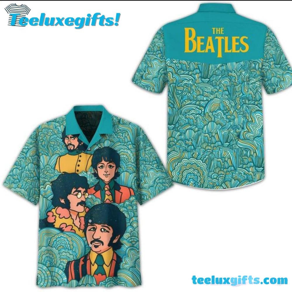 Blue Wave Beatles Summer Hawaiian Shirt