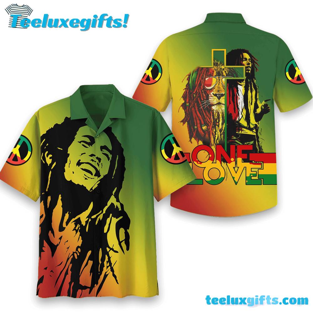 Bob Marley and the Wailers performing One Love Summer Aloha Hawaiian Shirt