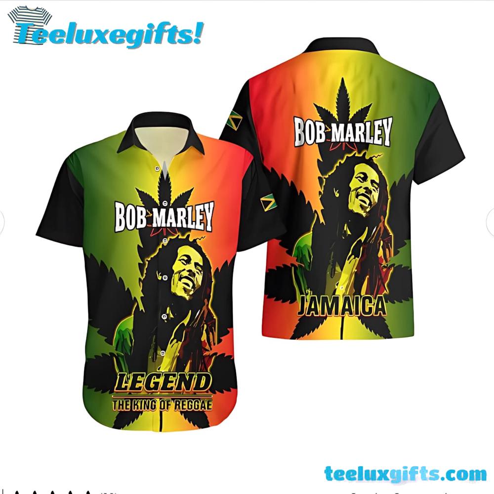 Bob Marley Legend The King of Reggae Tribute Summer Aloha Hawaiian Shirt