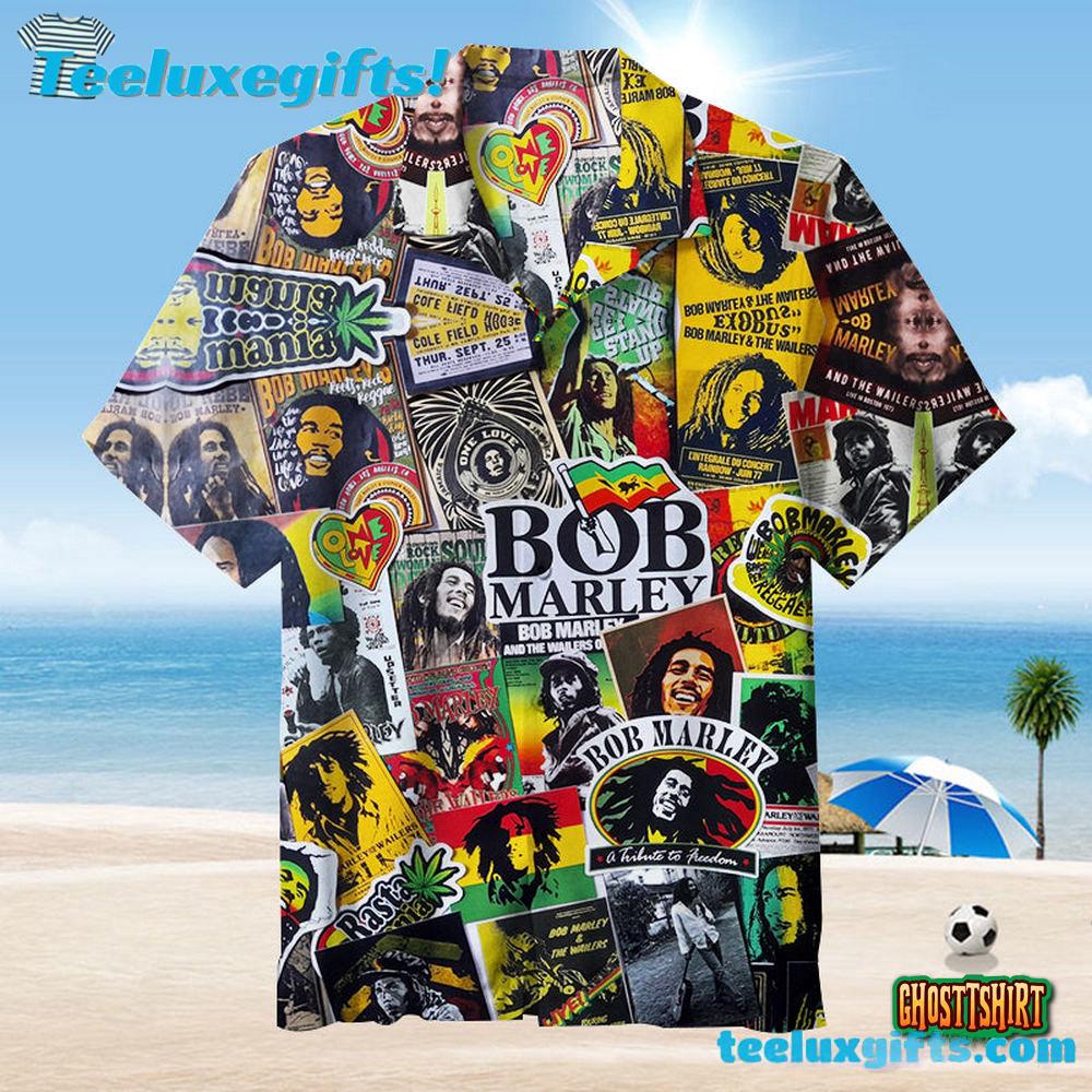 Bob Marley Reggae Legend Collage Summer Aloha Hawaiian Shirt