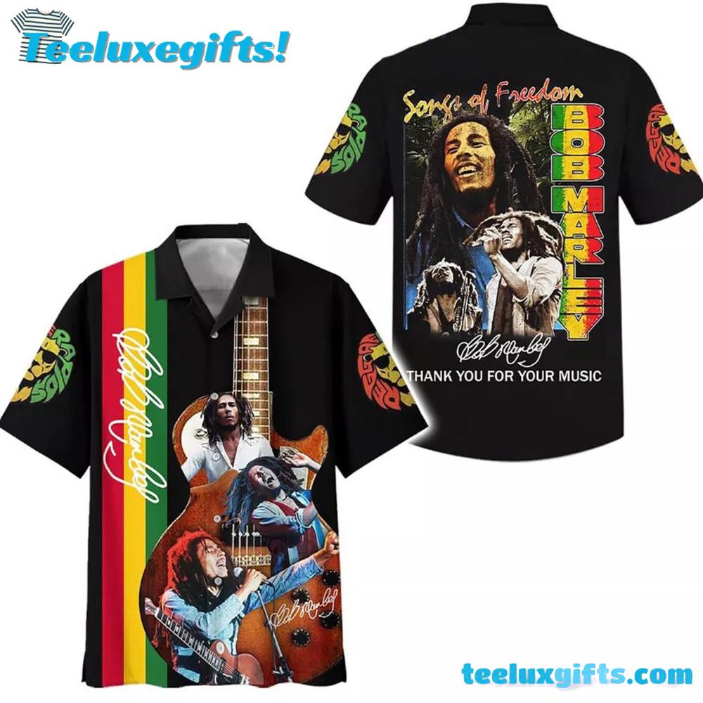 Bob Marley Thank You For Your Music Summer Aloha Hawaiian Shirt