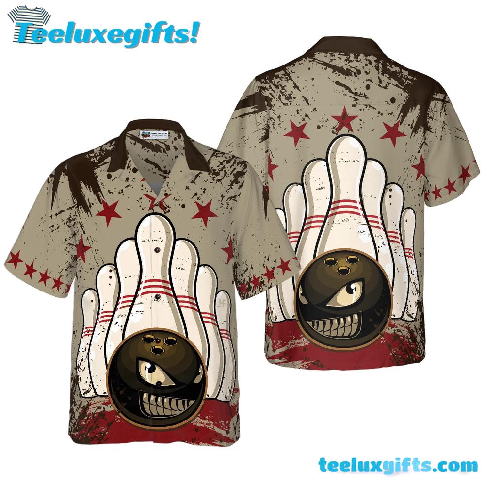 Bowling Ball Vintage Background Hawaiian Shirt