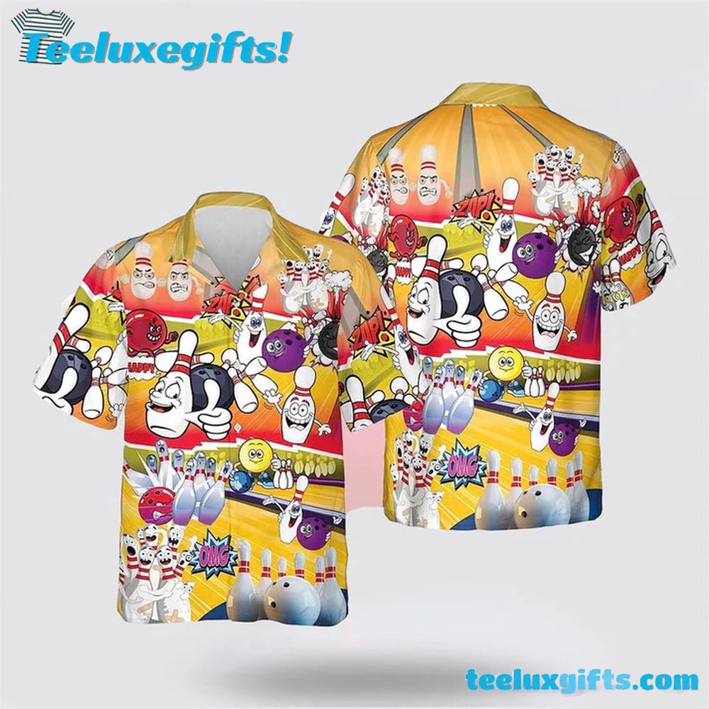 Bowling Pattern Funny Bowling Hawaiin Shirt