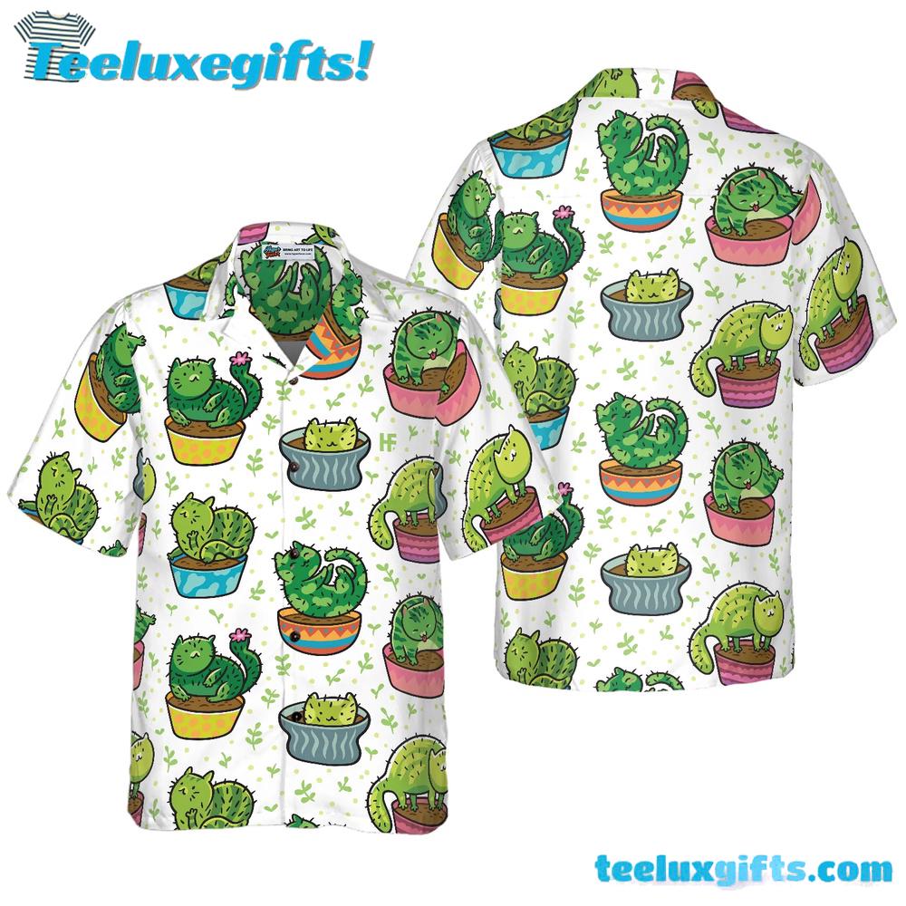 Cactus Cats Hawaiian Shirt Cactus Cats Hawaiian Shirt