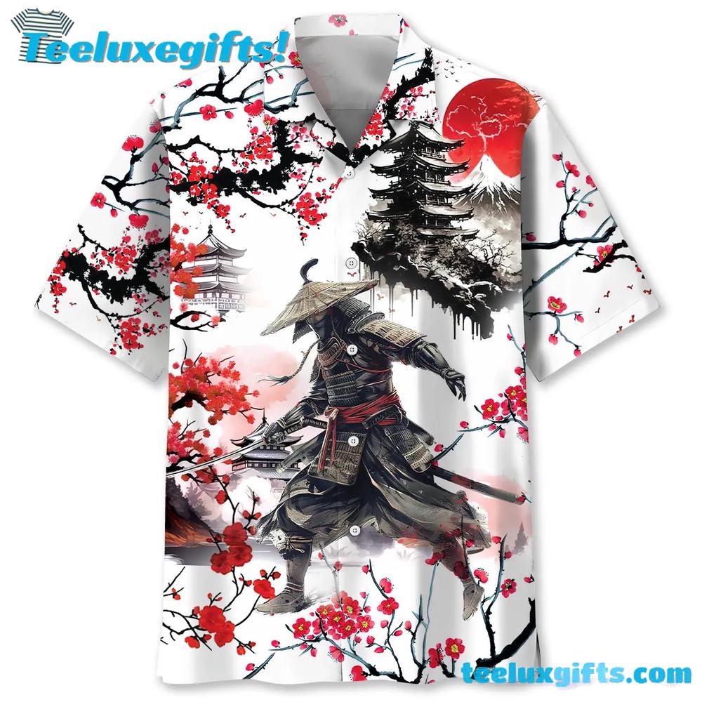 Cherry Blossom Samurai Hawaiian Shirt Cherry Blossom Samurai Hawaiian Shirt