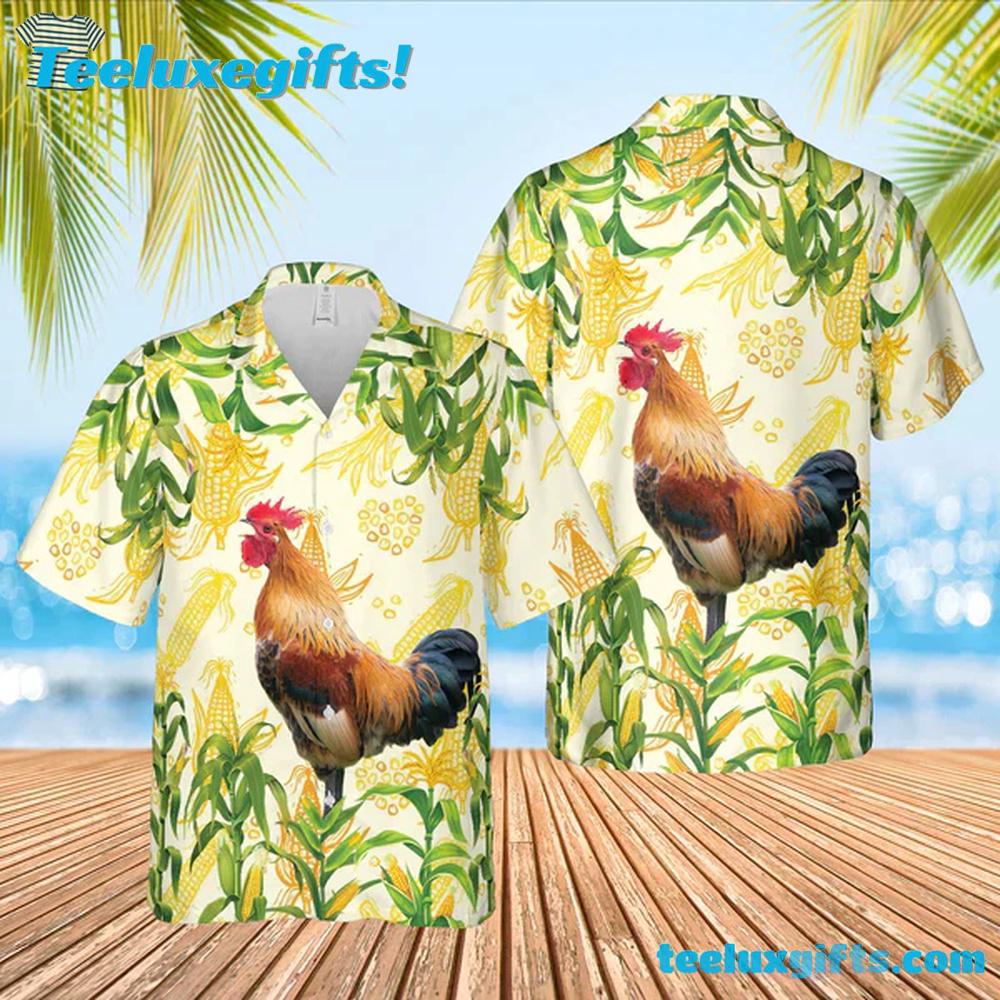 Corn Farm Chicken All Over Printed Hawaiian Shirt