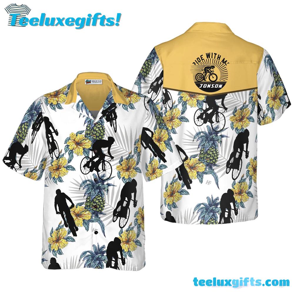 Cycling Ride With Me Custom Hawaiian Shirt
