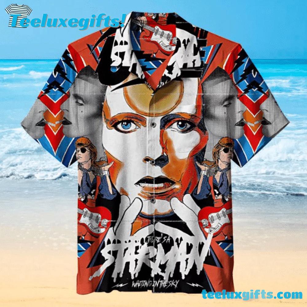 David Bowie Starman Summer Aloha Hawaiian Shirt