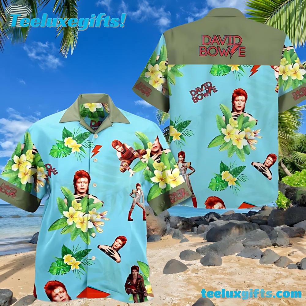 David Bowie Tropical Summer Pattern Summer Aloha Hawaiian Shirt