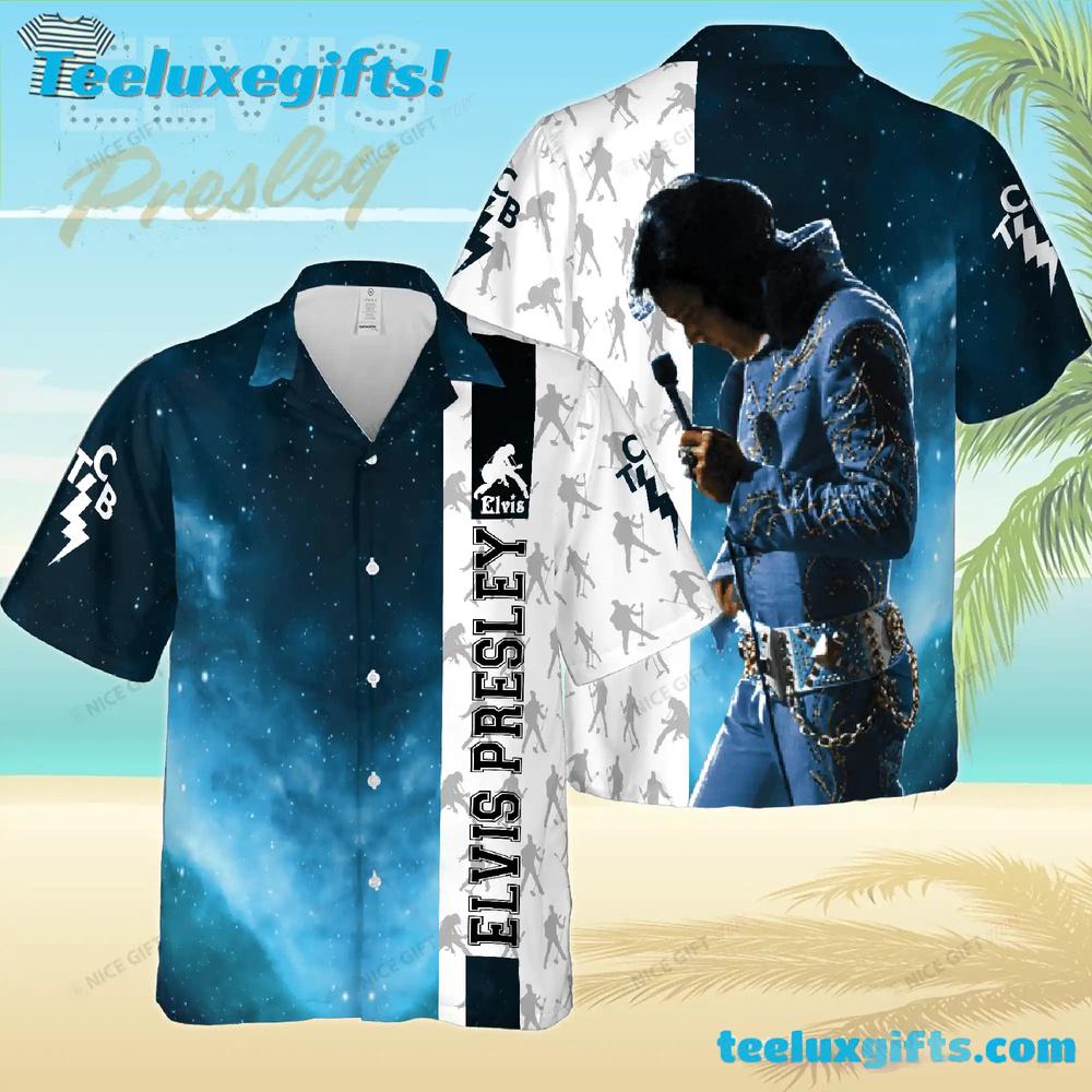 Elvis Blue Galaxy Edition Summer Aloha Hawaiian Shirt