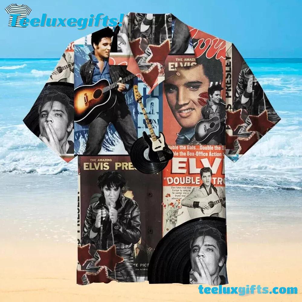 Elvis Presley album cover Collage Summer Aloha Hawaiian Shirt