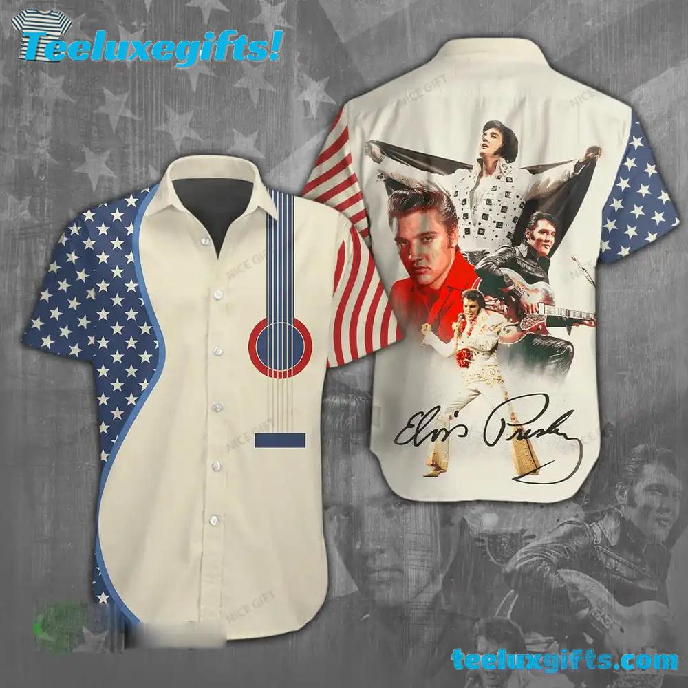 Elvis Presley All-American Rock 'n' Roll Summer Aloha Hawaiian Shirt
