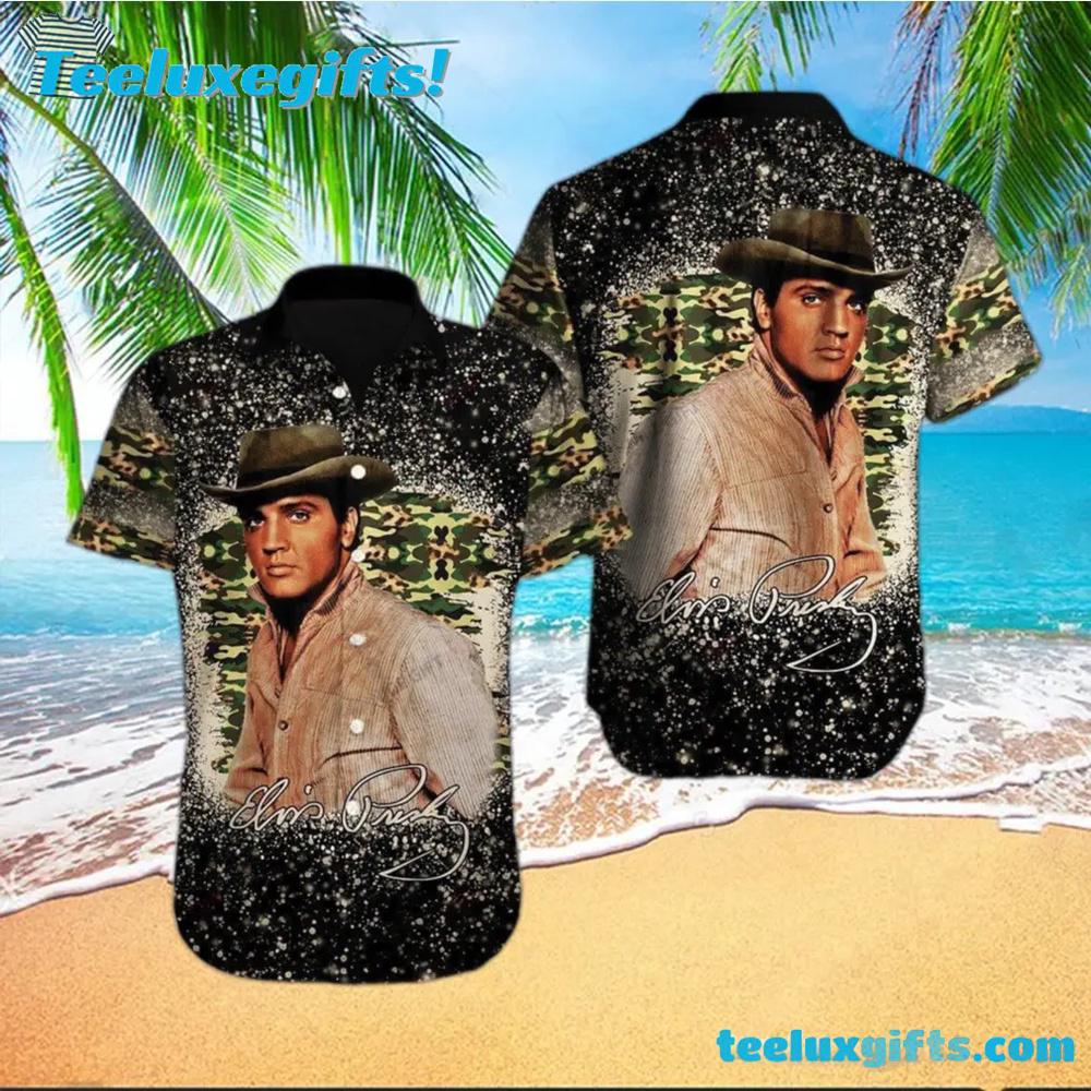 Elvis Presley Camouflage Summer Aloha Hawaiian Shirt
