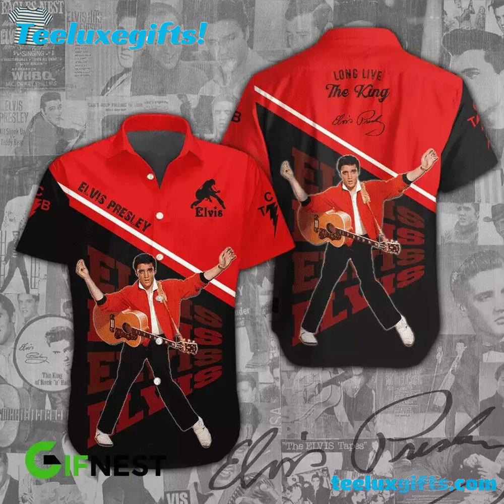 Elvis Presley Long Live The King Red Summer Aloha Hawaiian Shirt