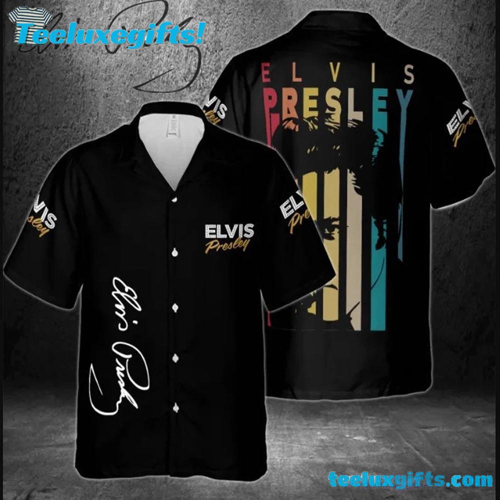 Elvis Presley Long Live The King Signature Summer Aloha Hawaiian Shirt