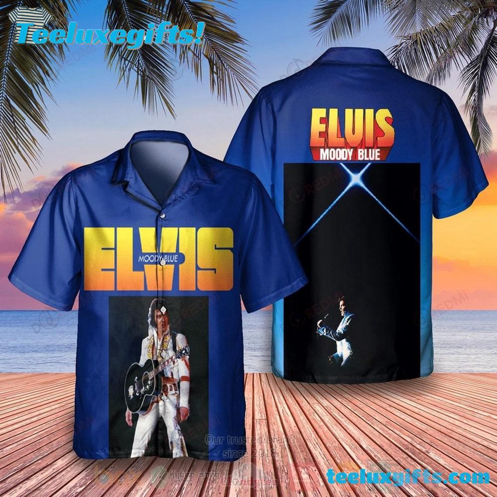Elvis Presley Moody Blue Album Summer Aloha Hawaiian Shirt