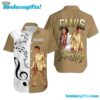 Elvis Presley Split-Color Hawaiian Shirt with Musical Notes