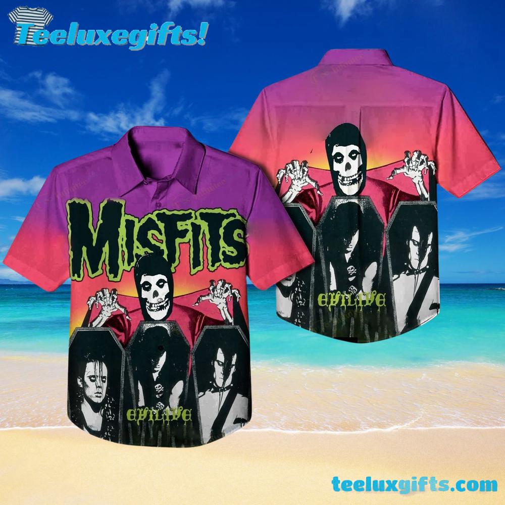 Evilive Live album by Misfits Summer Aloha Hawaiian Shirt