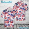 Flower American Flag 4th Of July Hawaiian Shirt