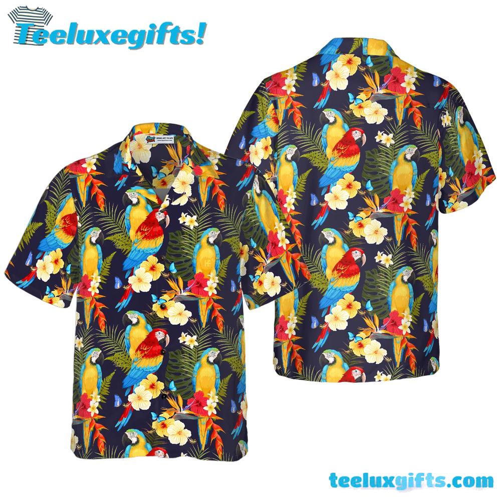 Flower And Parrot Hawaiian Shirt