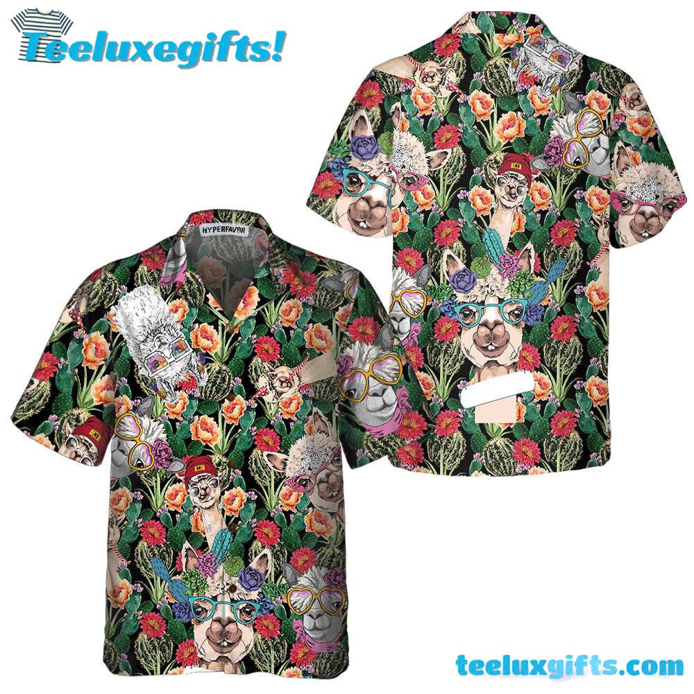 Funny Alpaca With Cactus Hawaiian Shirt