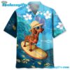 Funny Dachshund Surfing Hibiscus Hawaiian Shirt