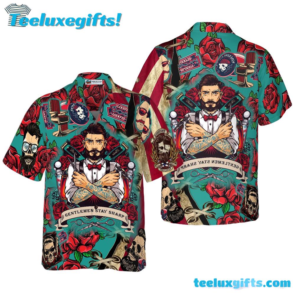 Gentlemen Stay Sharp Barber Hawaiian Shirt